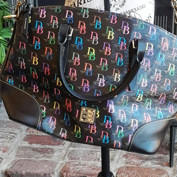 Dooney & Bourke Large Multi Domed Logo Satchel - Picture 2 of 11